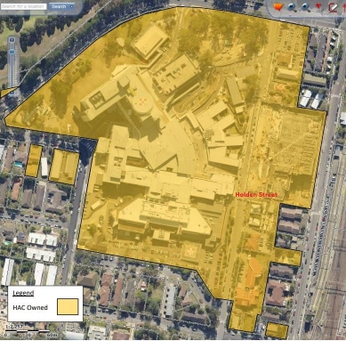 Gosford Hospital boundary map.