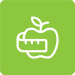 A pictogram of an apple.