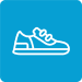 A pictogram of a running shoe.