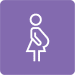A pictogram of a pregnant person.