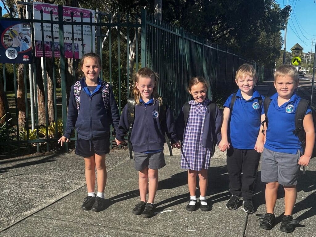 Children from Brooke Avenue Public School walking safely to school.