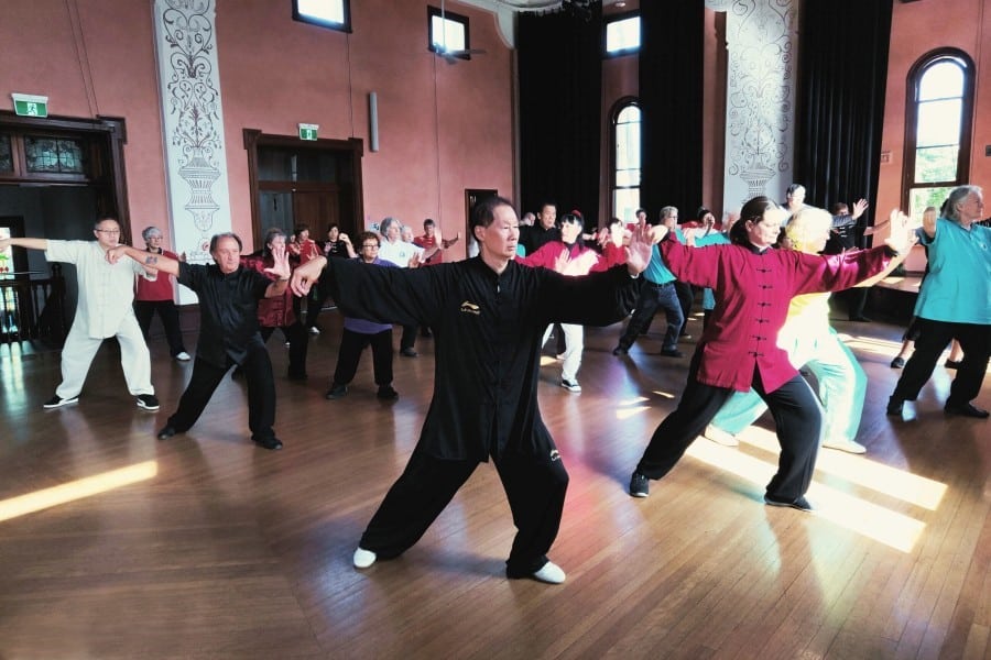 A tai chi class.