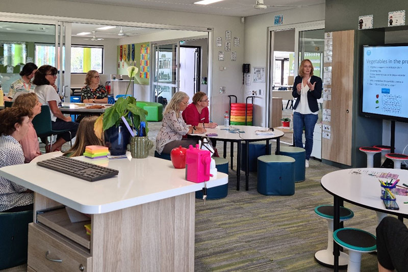 A presentation being delivered to a group of teachers at a Central Coast School Garden Interest Group meeting.