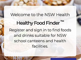 A screenshot of the NSW Health Healthy Food Finder website.