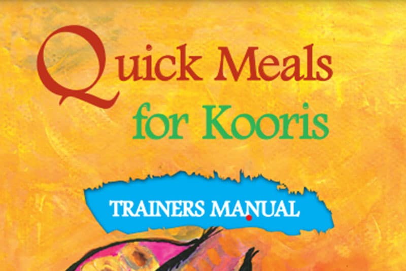 The front cover of the Quick Meals for Kooris Trainers Manual