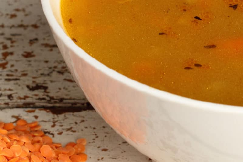 Red lentil and pumpkin soup.