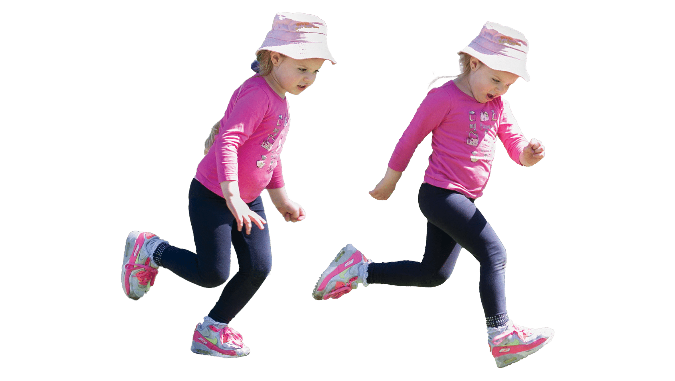 Child practising leaping technique.