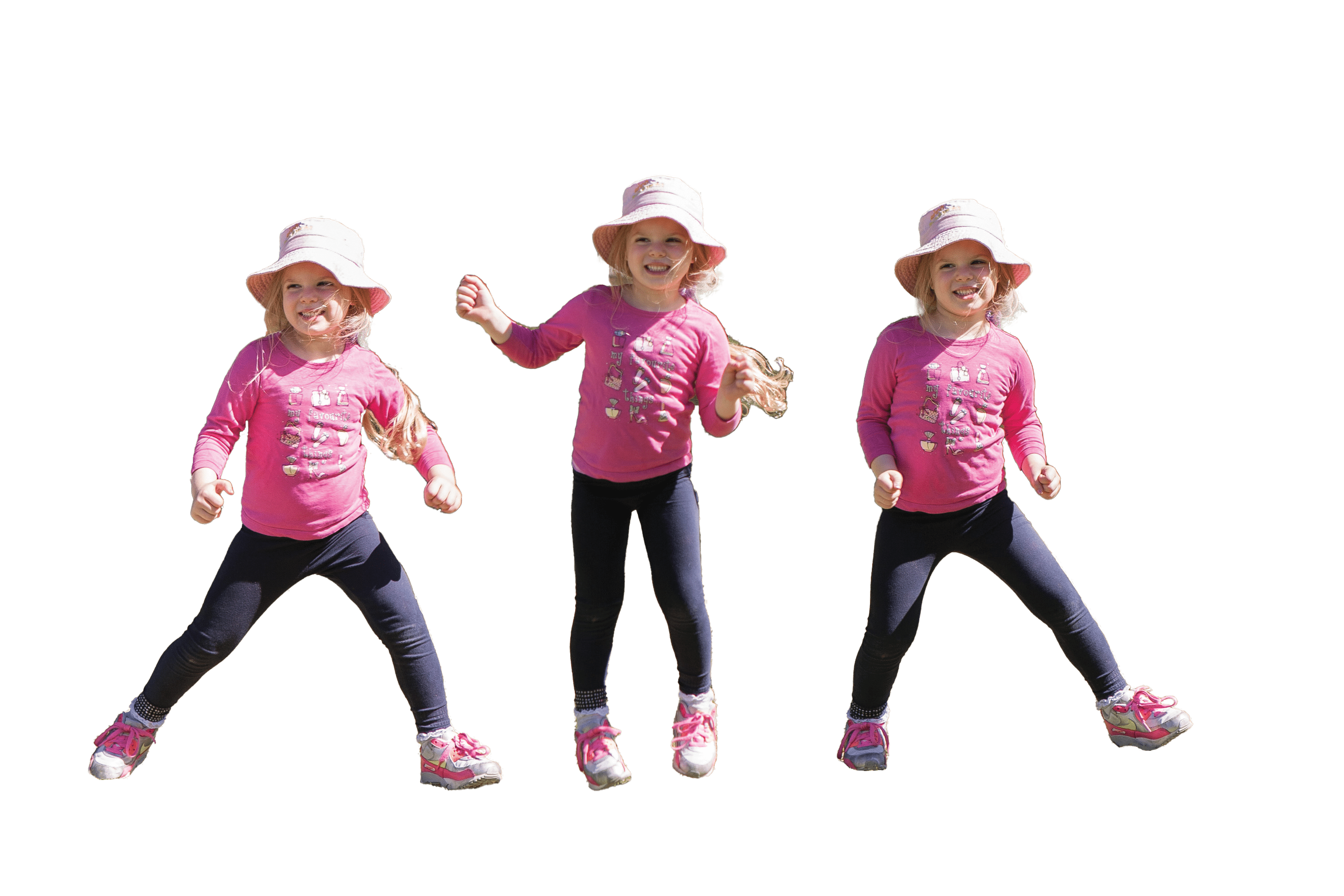 Child practising side steps technique.