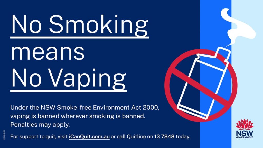 One of the No smoking means no vaping campaign materials.