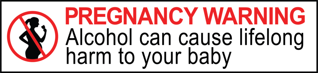 Pregnancy alcohol warning label.