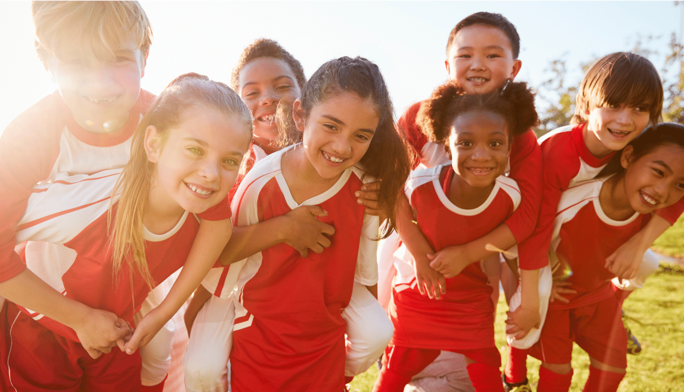 Group picture of mixed gender soccer team