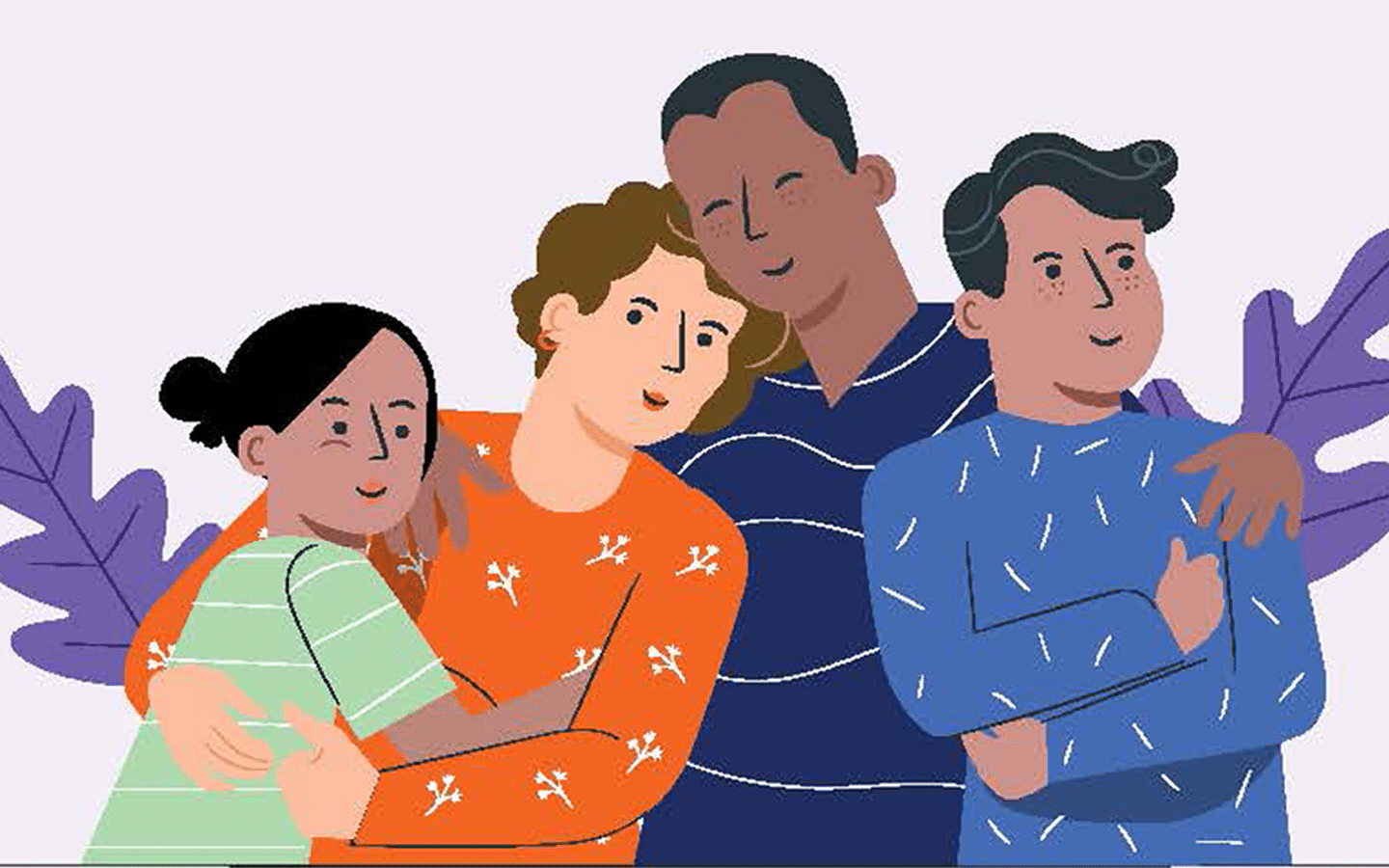 illustration of mum, dad. son and daughter - talking to young people about vaping