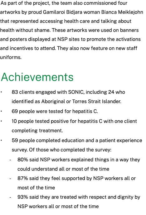 As part of the project, the team also commissioned four artworks by proud Gamilaroi Bidjara woman Bianca Meiklejohn t...