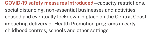 COVID 19 safety measures introduced – capacity restrictions, social distancing, non essential businesses and activiti...