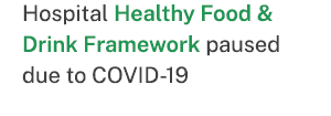 Hospital Healthy Food & Drink Framework paused due to COVID 19 